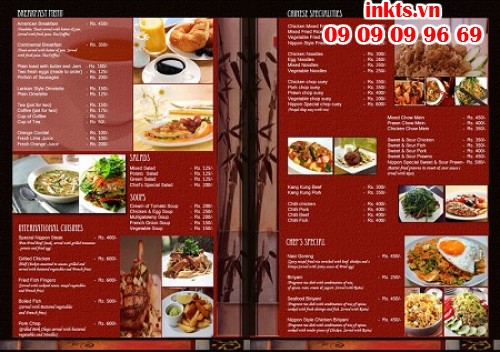 Thiết kế in menu nhà hàng